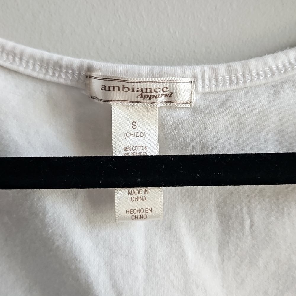 2/$15 Ambiance - White Sleeveless Cotton Top - Size Small PTP: 16-18" - Picture 2 of 3